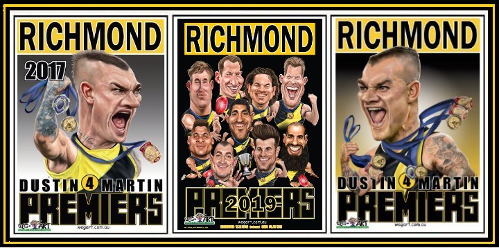 2  Dustin Martin Posters & FREE 1 x Player Poster Including POST